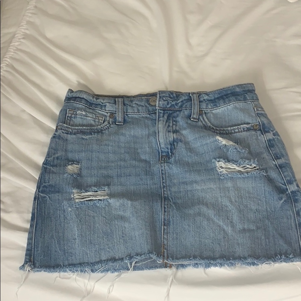 Light wash vintage denim skirt